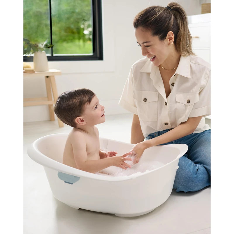 Skip Hop Baby Bath Tub 4-in-1 Grow with Baby Infant to Toddler , White