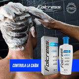 Folcress Xpert Shampoo Anticaida | Sin sulfatos, parabenos y colorantes, estimula el crecimiento, detiene la caida, shampoo de uso diario, pelo visiblemente más grueso, para hombres | 250 ml
