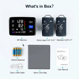 Blood Pressure Monitor, 9-17'' & 13-21'' Extra Large Blood Pressure Cuff Upper Arm, LED Color Backlit Screen Automatic Digital Blood Pressure Machine with USB Cable and 4 AAA Batteries