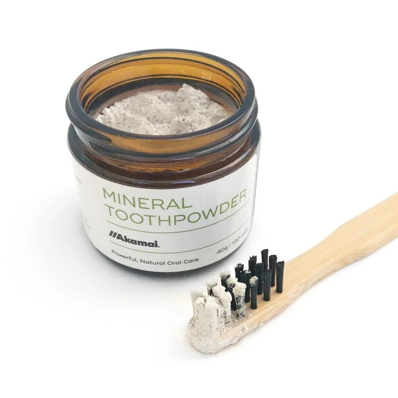 Akamai Mineral Toothpowder Remineralizes, Natural Ingredients for Oral Health - SELECT: Glass Jar (2mo supply)