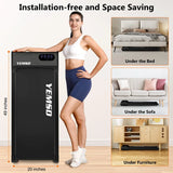 Walking Pad, Under Desk Treadmill for Home and Office, 330 Lbs Capacity, 3 in 1 Portable Treadmill with Remote Control, Classic Black