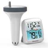 Newentor Wireless Pool Thermometer – Upgraded IPX8 Waterproof, Floatable – Improved Antennas – Turbo for 100 m Range through Walls – White