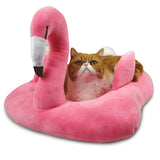 Petgrow Flamingo Shaped Cute Cat Bed Sofa, Warm Pet Bed Cuddle, Lovely Pet Mat for Cats Kittens Rabbits Small Dogs