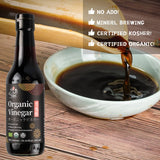 YUHO Organic Black Vinegar Organic Cereals Fermentation Chinkiang Vinegar USDA EU Organic, Less Salt, Kosher, No Artificial Add, Vegan 10.14 fl oz(300ml)