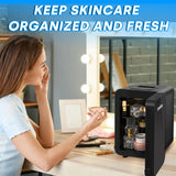 Enventor Mini Refrigerator Skincare Fridge 4L Portable AC+DC Power Cooler & Warmer, for Bedroom, Car, Office, Skincare, Makeup, Cosmetics (Black)
