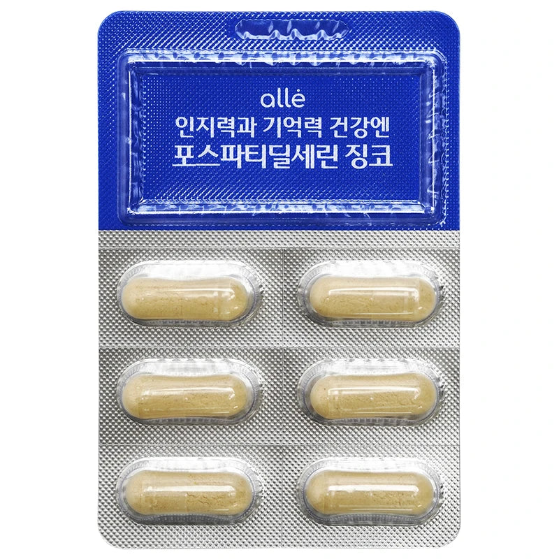 Alle Phosphatidylserine Ginkgo 30정, 2개 / 포스파티딜세린 식약청인증 징코 기억력 인지력 개선 알레, 30정, 2개