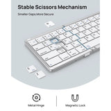 SODI Foldable Keyboard with Sensitive Touchpad, Portable Wireless Keyboard for iMac, Multi Devices, 2 in 1 Pocket-Sized Bi-Folding Portable Key-Board, Travel