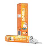 Nutrazul Immune Triple Action Effervescent Tablets - Vitamin C 1000 mg, Vitamin D 400 IU, Zinc 10mg I Orange 20's ( Pack of 3) I Gluten Free, Sugar Free, Lactose Free & Preservative Free I Maintains Immune Function, Healthy Bones, Cartilage, Teeth & Gums