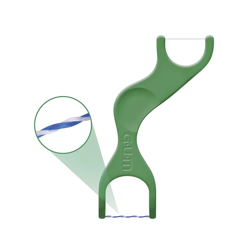 GUM Dual Technique Flossers, Mint Flavoured, 50 Count