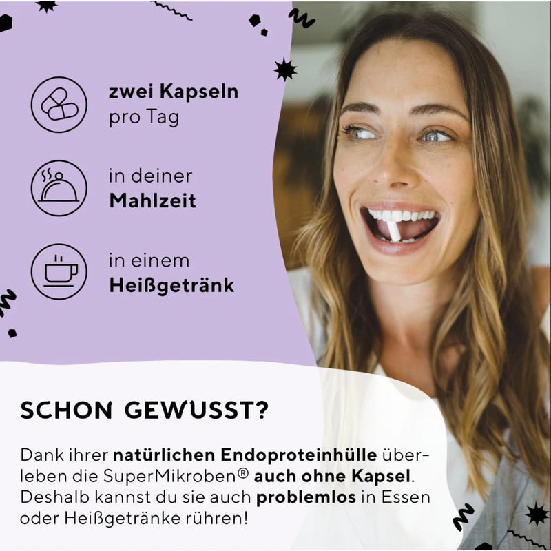 fairment SuperMikroben® - 60 Capsules per Glass | Vegan | + with Acacia Fibres and Zinc | Easy to Use | 1 x Glass