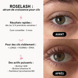 ROSEGOLD ROSELASH Natural Eyelash Growth Serum Fuller Longer and Thicker Eyelashes - 95% Natural Made in France - Hormone-Free, Fragrance-Free - Vegan - 1 Month
