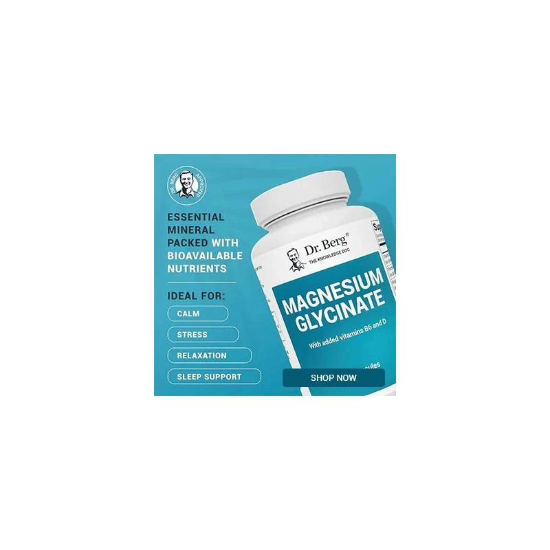 Dr. Berg Nutritionals Magnesium Glycinate - Supports Muscle Health & Nerve Function Healthcare Dietary Supplement - Potency: 400 mg (5 Capsules per Serving)