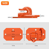 2 Pack 3/8" Tractor Bucket Hooks with D Ring - Max 15,000 lbs Grade 70 Forged Steel Bolt On Grab Hook for Tractor Bucket Accessories for Kubota, John Deere, Kiot, RV, UTV, Truck, Orange