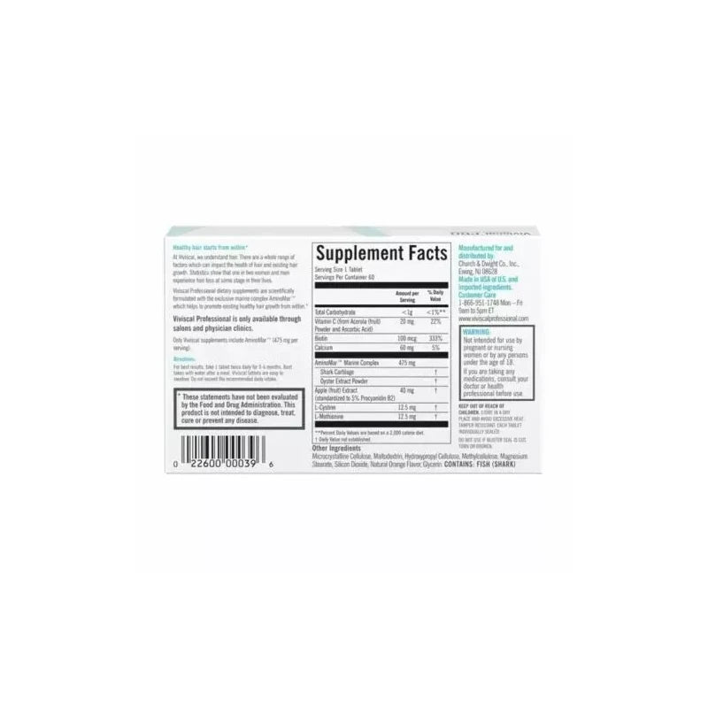 ❤️100%Authentic VIVISCAL PROFESSIONAL PRO Hair Growth 180 tablets pills 04/2027 22600000495