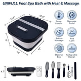 UNIFULL Collapsible Foot Bath Spa with Heat, Remote Control, Massage Rollers, Bubble, Foot Pedicure Kit, Red Light, Pedicure Foot Spa, Foot Bath for Gifts