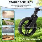 DAILYLIFE Rollator Walker for Seniors & Caregivers - Steerable Cane with 7.5" Wheels, Adjustable Height, Folding Design, Lightweight Aluminum Frame - White