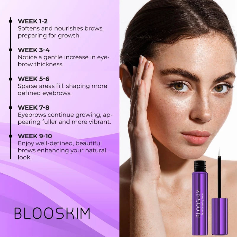 Blooskim Eyebrow Growth Serum for Women & Men – Natural Brow Enhancing Serum to Grow Thicker, Fuller Brows Fast – Nourishing Eyebrow Hair Growth - 0.17 fl oz