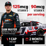 Vitamin D3 K2, 10X Health Vitamin D3 K2 - Loaded with 125 mcg Vitamin D and 90 mcg Vitamin K (Menaquinone 7) - D3 and K2 Supplements That Support Bone Health, Heart and Teeth - 60 Capsules