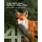 CEYOMUR 4K 30fps Solar Trail Camera, 46MP WiFi Trail Camera with Night Vision 0.1s Trigger Motion Activated, Game Camera with 120° Detection IP66 Waterproof for Wildlife Scouting with 32GB SD Card