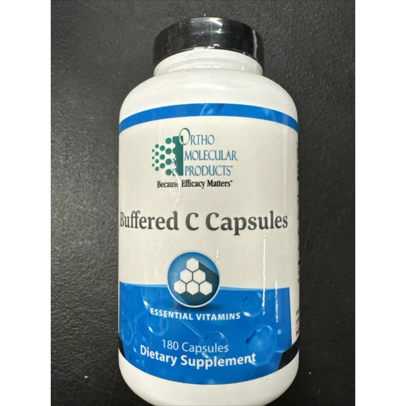 Ortho Molecular Products -  Buffered C Capsules 180 Caps Exp 12/26 Free Ship