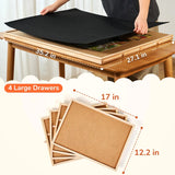 Gamenote 1500 Pieces Rotating Jigsaw Puzzle Table with Puzzle Cover, Portable Large Puzzle Board with Drawers for Puzzle Storage, Wooden Smooth Plateau Work Surface for Kids Family Game