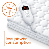 Beurer Beurer UWB55 Heated Underblanket | Electric Blanket with Super Soft Fleece - Personal Heating Pad Warmer with 8 Temperature Settings, Auto Shut-Off and Overheat Safety Features