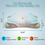 Mokaloo Cervical Neck Pillow - Neck Pillows for Pain Relief, Cooling Ergonomic Pillow for Sleeping, Orthopedic Contour Memory Foam Pillows for Side, Back & Stomach Sleepers (Grey)