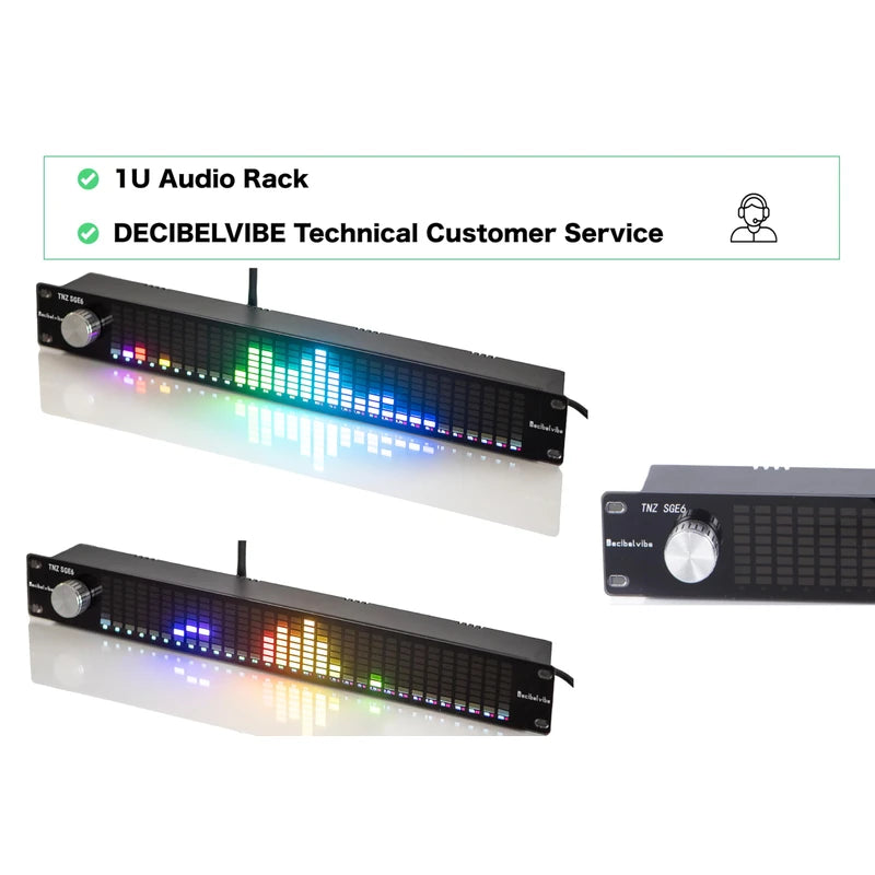 Decibelvibe TNZ SGE6 - Audio Graphic Equalizer with Rear RCA/3.5 Auxiliary Input and Output, Built-in Microphone, USB and Bluetooth Input, Preamp for Home Audio, DJ, HiFi Audio Setup (Silver)