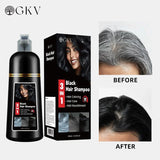 GKV 3 in 1 Hair Color Shampoo - Various Colors to Choose from, Herbal Ingredients Natural Shampoo, Botanical Hair Care, Black Hair Dye - Color: Chestnut Brown
