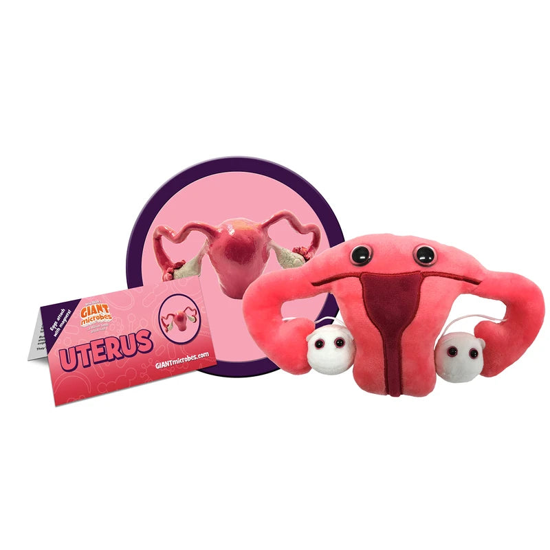GIANTmicrobes Uterus Plush - Adorable Educational Gift, Detachable Ovaries, Get Well/Medical Health/OBGYN/Surgery/Hysterectomy/Gynecologist Education/Endometriosis/Fertility Gift