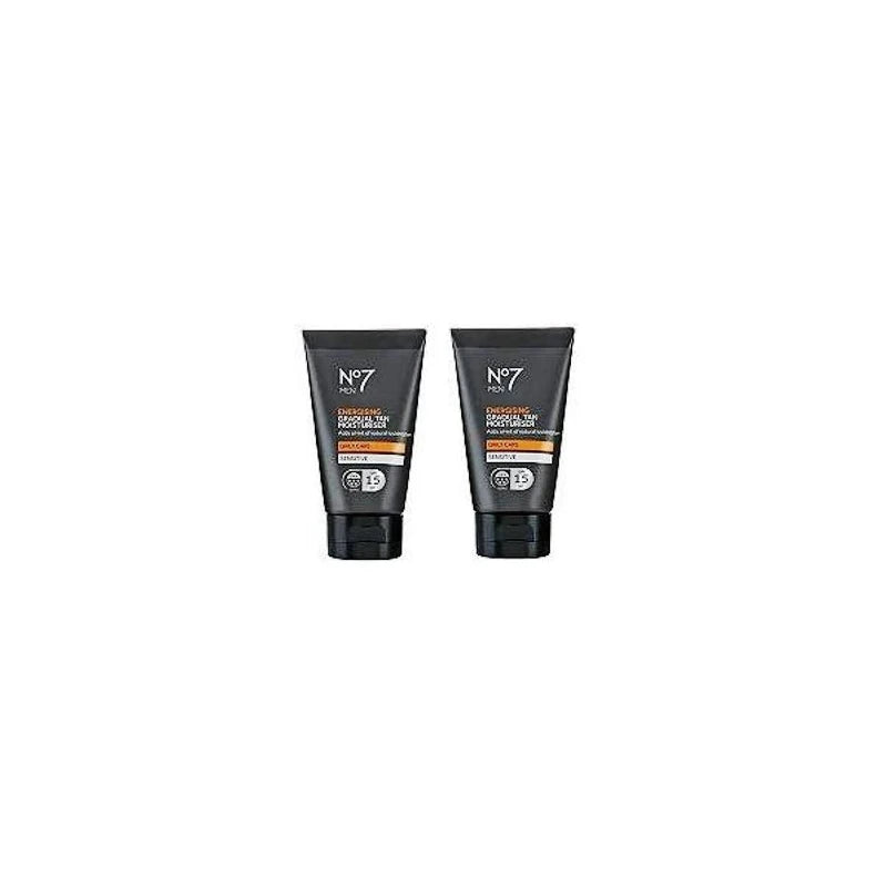 (2 PACK) No7 Men Energising Moisturiser SPF15 x 50ml & No7 Men Energising Gradual Tan Moisturiser SPF15 x 50ml