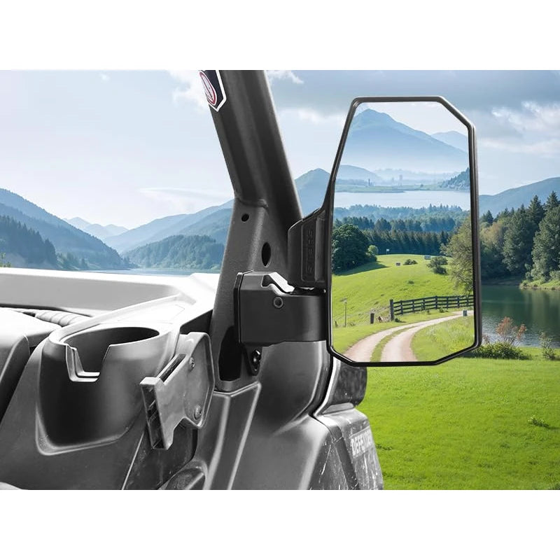 SHEJISI Defender Side Mirrors,The Spring Back Feature Allows Easy Reset After Fold,2024 New UTV Mirrors Compatible with Can Am Defender HD10 HD9 HD8 HD7 HD5,Suitable for No Door,Half Door,Full Door