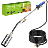 Propane Torch Weed Burner Kit,High Output 1,200,000 BTU with Self Igniter and Turbo Trigger,Heavy Duty Blow Torch with 10FT Hose,Flamethrower for Weeding,Roofing,Melting Snow,Road Paint Removing
