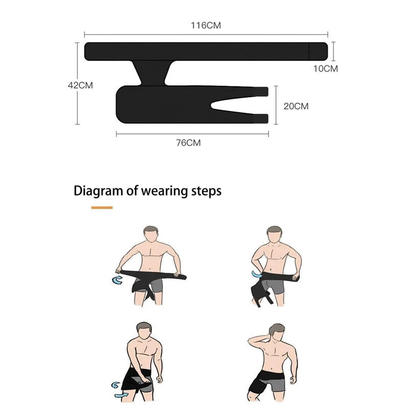 Healthy Lab Co Sciatica Brace, Ortho-Wrap Hip Brace Original Quality, Hip Brace for Sciatica Pain Relief, Groin Thigh Sleeve Hip Support Wrap, Wrap Hip Brace for Men Women (Black)