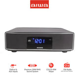 Aiwa AIWA Exos Home Speaker, Premium 30W RMS Sound System with CD Player, Bluetooth Connectivity, FM Radio, Optical Digital Input, Dual 1 Tweeters + Dual 2 Bass Units, IR Remote Control