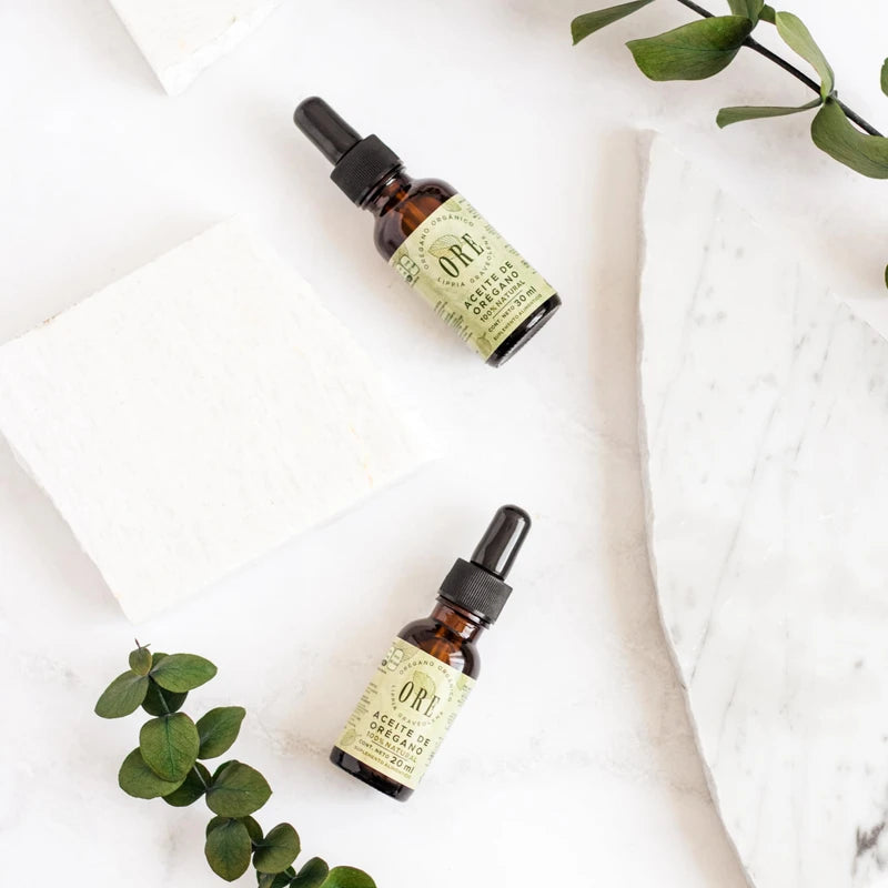 Ore Aceite de Orégano Natural, 20 ml, Pack de 2 Frascos con Gotero