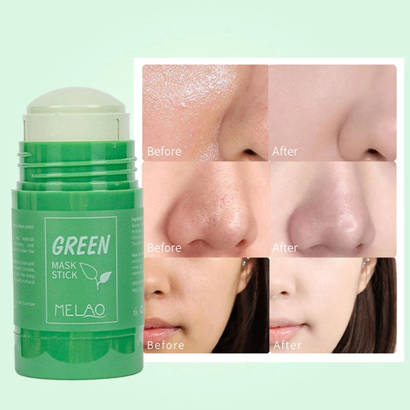 LcoLourx Green Tea Mask Stick for Face, Solid Mask,Poreless Deep Cleanse Green Tea Mask,Anti-Acne Oil Control&Improves Skin,Face Moisturizing(1PCS)