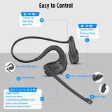 Giveet Bluetooth 5.3 Headset with Detachable Microphone, DSP Noise Cancelling Wireless Headset for Phone PC Laptop, Open Ear Comfort Headphones for Office Home Working Driving Running, 12 Hrs Playtime