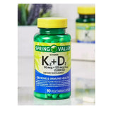 Spring Valley Vitamin K2 (90mcg)+ D3 (125mcg) Vegetarian Capsules, 90 Ct 01/2026