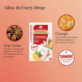 Twining Superblends Turmeric Tea - Orange & Star Anise Herbal Tea Infusion, Digestion Support After Meals, 80 x Biodegradable Tea Bags