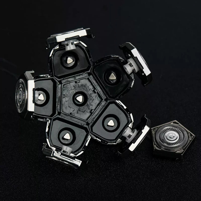 AidallsWellup 6D Replacement Shaver Head, Washable, 2X Clipping Storage Per Blade, Silver