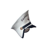 Captain Sauna Hat 100% Wool Felt Banya Hat with Embroidery to Protect Your Head from Heat, White/Opulent Garden