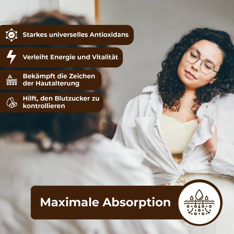 R Alpha-Liponsäure | Starkes Antioxidans mit den Vitaminen C und E | Kontrolliert Cholesterin + Zucker | Appetithemmer | Entzündungshemmend | Maximale Absorption | Für Veganer