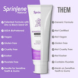 Sprinjene Fluoride Free Toothpaste for Sensitive Teeth & Gum - All Natural Toothpaste Fluoride Free Toothpaste Adult, SLS Free, Non Fluoride Toothpaste Adult - 4 Pack Toothpaste Floride-Free