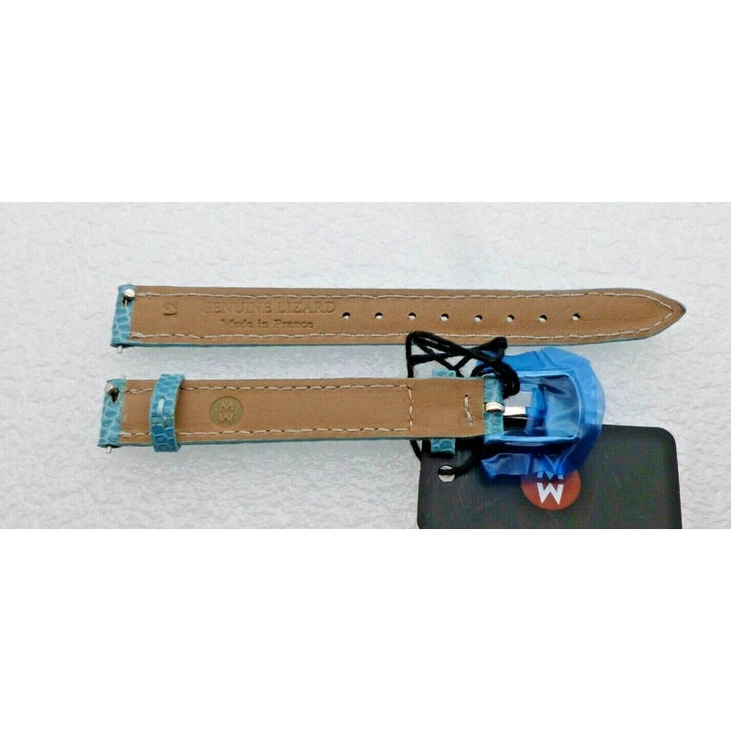 MICHELE Genuine Michele 12mm Blue Lizard  Watch Band Strap New
