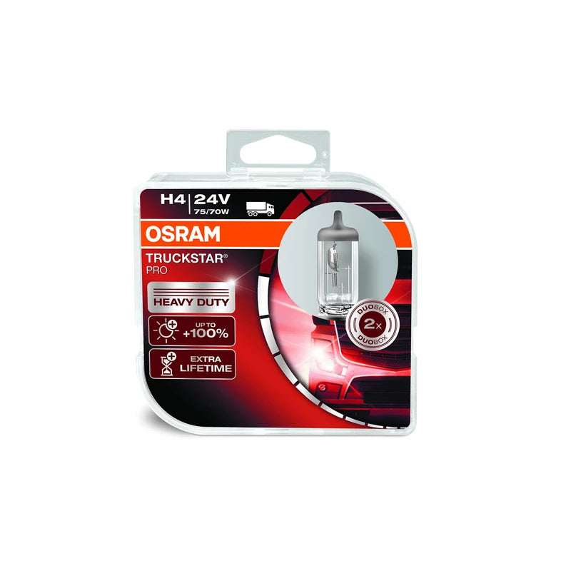 OSRAM TRUCKSTAR PRO H4 halogen headlamp bulb 64196TSP-HCB +100% vibration resistant in double box