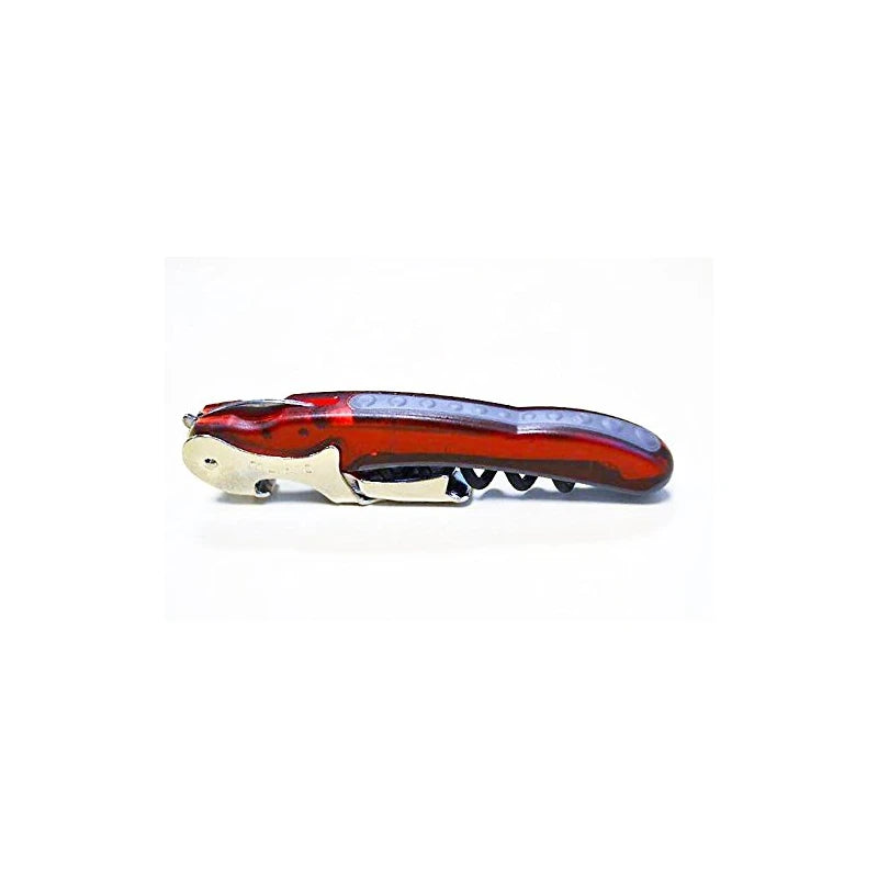 Murano translucent red double power waiters corkscrew