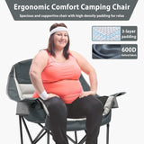 Youtanic Oversized Camping Chair, Portable Folding Camping Chairs with Side Pocket, Cup Holder and Carry Bag, Heavy Duty Outdoor Camping Chairs for Adults, Fishing, Sports, Trip, up to 400lbs, Style 8