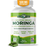 PURA VIDA MORINGA PURA VIDA MORINGA Capsules Single Origin Moringa Powder Organic. Moringa Leaf. Energy, Metabolism, & Immune Support. 120ct. 500mg Caps.