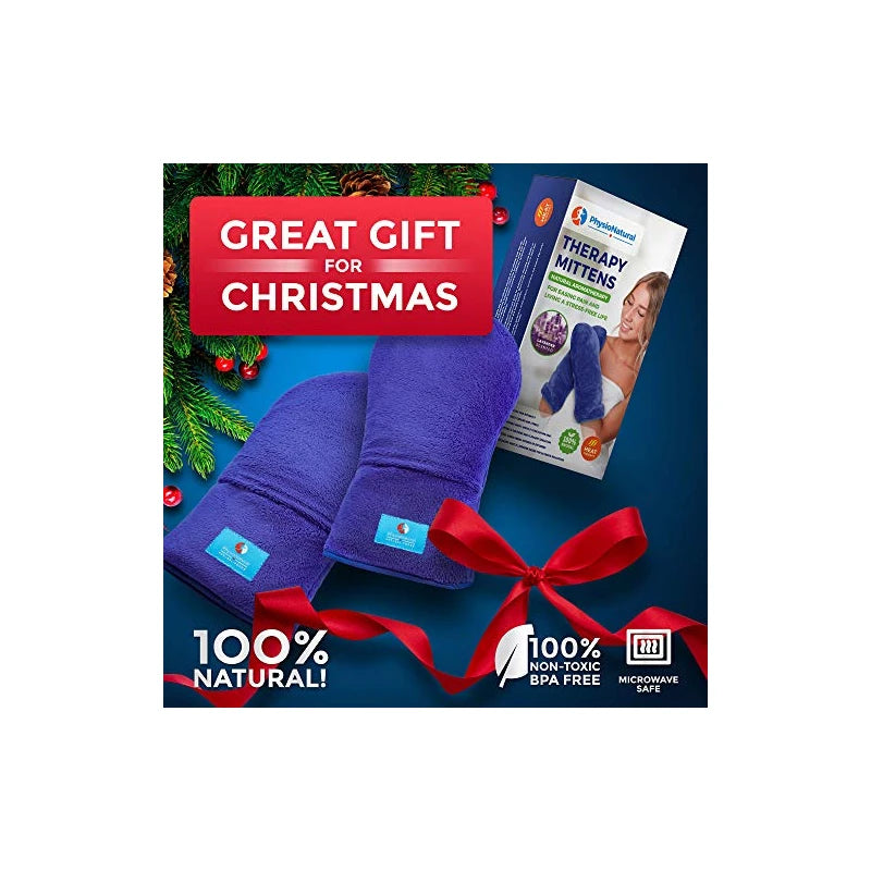 Microwavable Therapy Mittens–Relief for Hands and Fingers in Cases of Stiff Joints, Arthritis, Trigger Finger, Inflammation, Raynaud's, Carpal Tunnel–Heated Hands Mitts Warmers–Scented Gloves